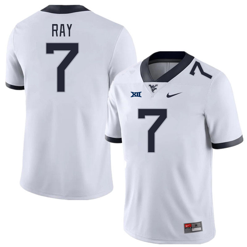 Men #7 Traylon Ray West Virginia Mountaineers College Football Jerseys Stitched Sale-White
